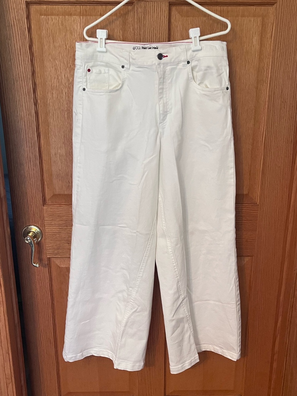 Peace Love World White Wide-Leg Women’s Jeans - Classic Casual